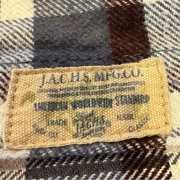 Jachs Men’s Brawny Plaid Flannel Button Up Long Sleeve Shirt Size XL - Picture 8 of 10